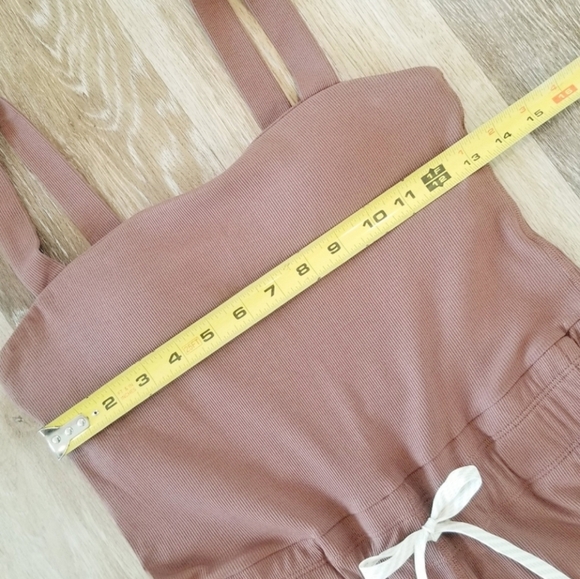 Vuori Mudra Jumpsuit Women's Ribbed Drawstring Pockets Athleisure Hazelnut NWT - Picture 7 of 13
